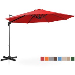 Parasol ogrodowy boczny na wysięgniku okrągły śr. 300 cm czerwony