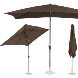 Parasol ogrodowy prostokątny uchylny z korbką 200 x 300 cm brązowy