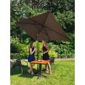 Parasol ogrodowy prostokątny uchylny z korbką 200 x 300 cm brązowy