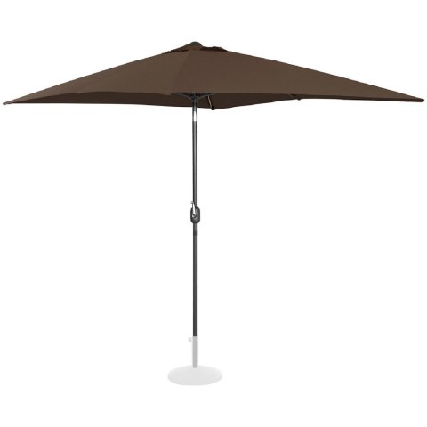Parasol ogrodowy prostokątny uchylny z korbką 200 x 300 cm brązowy