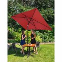 Parasol ogrodowy prostokątny uchylny z korbką 200 x 300 cm czerwony