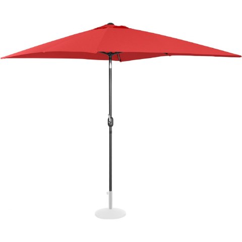 Parasol ogrodowy prostokątny uchylny z korbką 200 x 300 cm czerwony