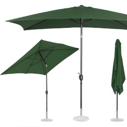 Parasol ogrodowy prostokątny uchylny z korbką 200 x 300 cm zielony