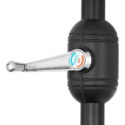 Parasol ogrodowy prostokątny z korbką 200 x 300 cm ciemnoszary