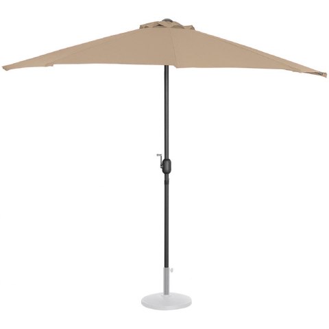 Pół parasol przyścienny na balkon taras półokrągły 270 x 135 cm beżowy