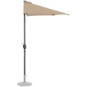 Pół parasol przyścienny na balkon taras półokrągły 270 x 135 cm beżowy