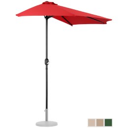 Pół parasol przyścienny na balkon taras półokrągły 270 x 135 cm czerwony