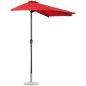 Pół parasol przyścienny na balkon taras półokrągły 270 x 135 cm czerwony