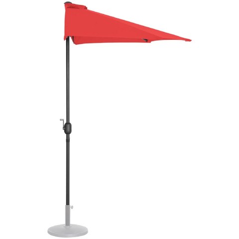 Pół parasol przyścienny na balkon taras półokrągły 270 x 135 cm czerwony