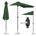 Pół parasol przyścienny na balkon taras półokrągły 270 x 135 cm zielony