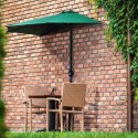 Pół parasol przyścienny na balkon taras półokrągły 270 x 135 cm zielony