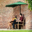 Pół parasol przyścienny na balkon taras półokrągły 270 x 135 cm zielony