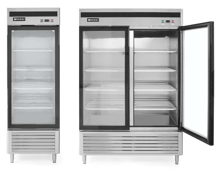 Szafa chłodnicza lodówka przeszklona Kitchen Line 1-drzwiowa 610L - Hendi 233160