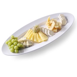 Półmisek z melaminy owalny dł. 61cm wys. 4cm biały - Hendi 561645