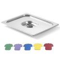 Pokrywka do pojemnika GN z kolorowymi klipsami Haccp GN1/3 325x176mm stal nierdzewna - Hendi 805237