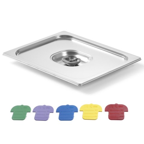 Pokrywka do pojemnika GN z kolorowymi klipsami Haccp GN1/3 325x176mm stal nierdzewna - Hendi 805237