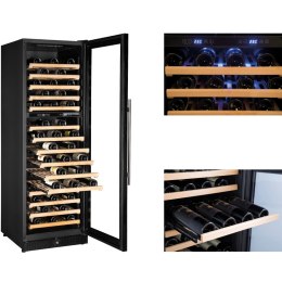 Lodówka na wino do chłodzenia wina 2 strefy 15 półek 166 butelek LED 420L