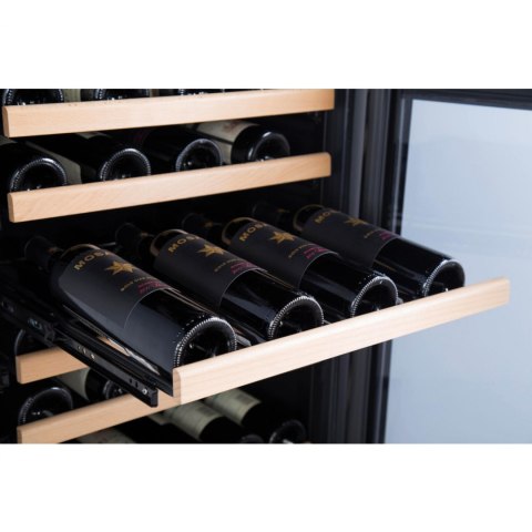 Lodówka na wino do chłodzenia wina 2 strefy 15 półek 166 butelek LED 420L