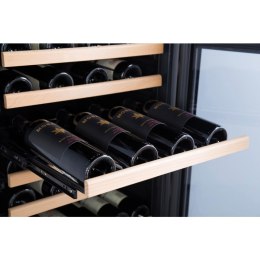 Lodówka na wino do chłodzenia wina 2 strefy 5 półek 44 butelki LED 155L