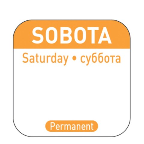 Naklejki food safety na pojemniki wielokrotnego użytku Sobota PL RU EN 1000 szt. Hendi 850121