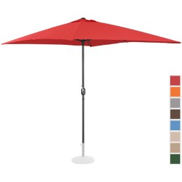 Parasol ogrodowy prostokątny z korbką 200 x 300 cm czerwony