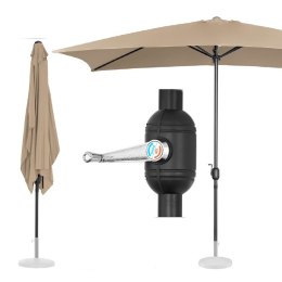 Parasol ogrodowy prostokątny z korbką 200 x 300 cm beżowy