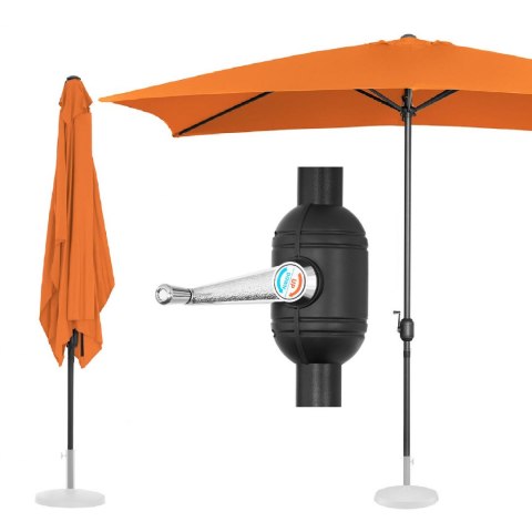 Parasol ogrodowy prostokątny z korbką 200 x 300 cm pomarańczowy