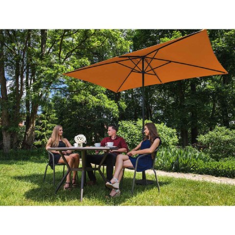 Parasol ogrodowy prostokątny z korbką 200 x 300 cm pomarańczowy
