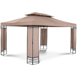 Pawilon ogrodowy namiot altana zadaszenie składane prostokątne 3 x 4 x 2.6 m beżowe