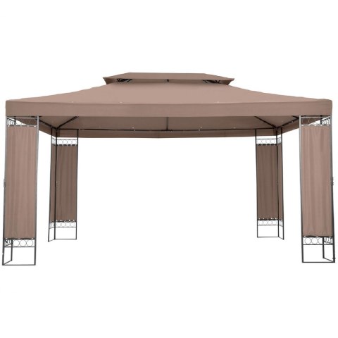 Pawilon ogrodowy namiot altana zadaszenie składane prostokątne 3 x 4 x 2.6 m beżowe