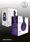 SŁUCHAWKI Audio Technica Wireless ATH-M50xBTPB Over-ear, Microphone, 3.5 mm (1/8″) stereo mini-plug, Noice canceling,