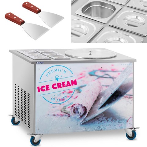 Maszyna płyta mrożąca do lodów tajskich na kółkach śr. 50 cm 230 V 1150 W 6x GN