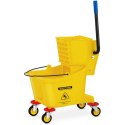 Wózek do sprzątania z wyciskarką prasą do mopa pojemnik 24 l