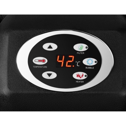 Jacuzzi ogrodowe dmuchane z masażem 6 osobowe 42C 1000 l czarne