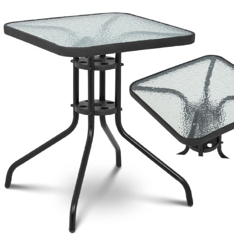 Stolik balkonowy kawowy ogrodowy szklany kwadratowy 60x60 cm