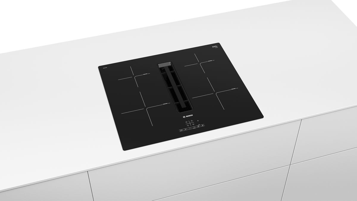 Bosch Serie 4 Induction hob with integrated hood PIE611B15E Induction, Number of burners/cooking zones 4, TouchSelect Control, T
