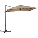 Parasol ogrodowy boczny na wysięgniku kwadratowy 250 x 250 cm beżowy
