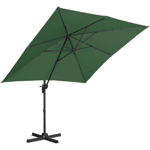 Parasol ogrodowy boczny na wysięgniku kwadratowy 250 x 250 cm zielony