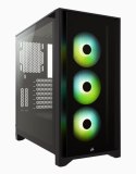 Corsair | Obudowa Mid-Tower ATX ze szkłem hartowanym | iCUE 4000X RGB | Okno boczne | Mid-Tower | Czarny | Zasilacz w zestawie N