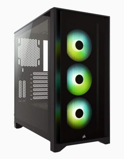 Corsair | Obudowa Mid-Tower ATX ze szkłem hartowanym | iCUE 4000X RGB | Okno boczne | Mid-Tower | Czarny | Zasilacz w zestawie N