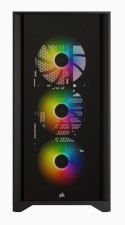 Corsair | Obudowa Mid-Tower ATX ze szkłem hartowanym | iCUE 4000X RGB | Okno boczne | Mid-Tower | Czarny | Zasilacz w zestawie N