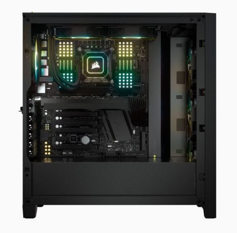Corsair | Obudowa Mid-Tower ATX ze szkłem hartowanym | iCUE 4000X RGB | Okno boczne | Mid-Tower | Czarny | Zasilacz w zestawie N