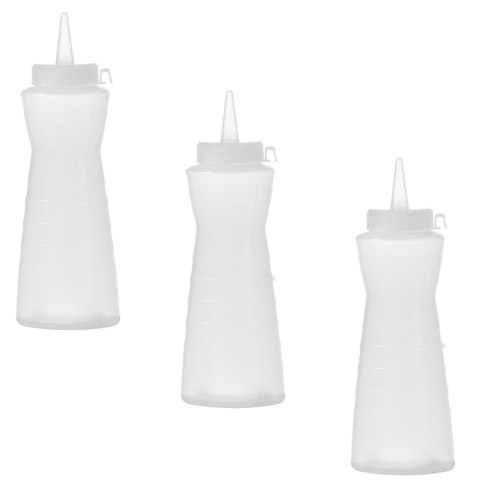 Dyspenser dozownik do zimnych sosów Easy Squeeze PRZEŹROCZYSTY 3x 600ml Hendi 558478