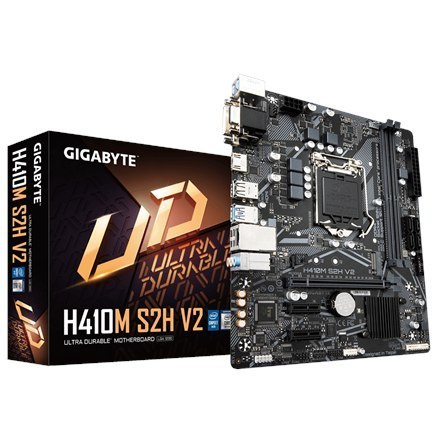 Gigabyte | H410M S2H V2 1.0 M/B | Rodzina procesorów Intel | Gniazdo procesora LGA1200 | DDR4 DIMM | Gniazda pamięci 2 | Obsługi