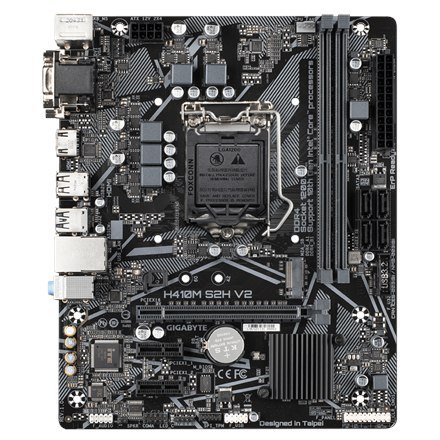 Gigabyte | H410M S2H V2 1.0 M/B | Rodzina procesorów Intel | Gniazdo procesora LGA1200 | DDR4 DIMM | Gniazda pamięci 2 | Obsługi
