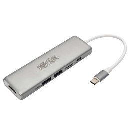 Tripp Lite USB-C Dock U442-DOCK10-S Single Display/1xHDMI 2.0/up to 4K/2xUSB 3.2/microSD/support PD 60W/Silver/Power Supply not