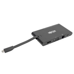Tripp Lite USB-C Dock U442-DOCK3-B Single Display/1xHDMI 1.4/VGA/up to 1x4K/3xUSB 3.2/microSD/RJ45/support PD 100W/Black/Power