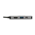 Tripp Lite USB-C Dock U444-06N-H4GUSC Single Display/1xHDMI/up to 1x4K/1xUSB 3.2/RJ45/support PD 100W/Silver/Power Supply not in