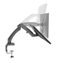 Barkan 13" - 29" Dual, Gas Spring,Flat / Curved Monitor Desk Mount, Full Motion - Vertical, Rotate, Fold, Swivel & Tilt