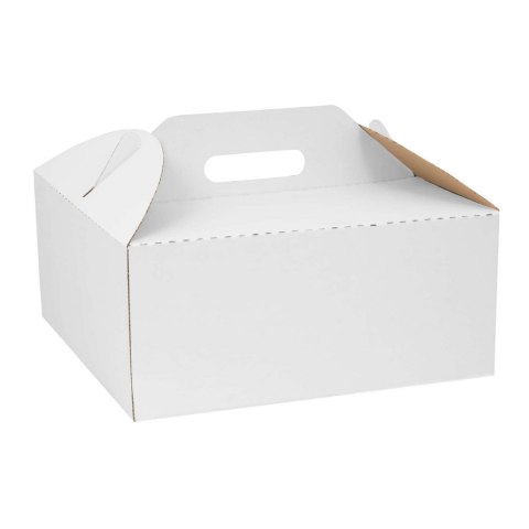 Opakowanie pudełko na TORT z rączką białe 26x26x11cm 25szt.